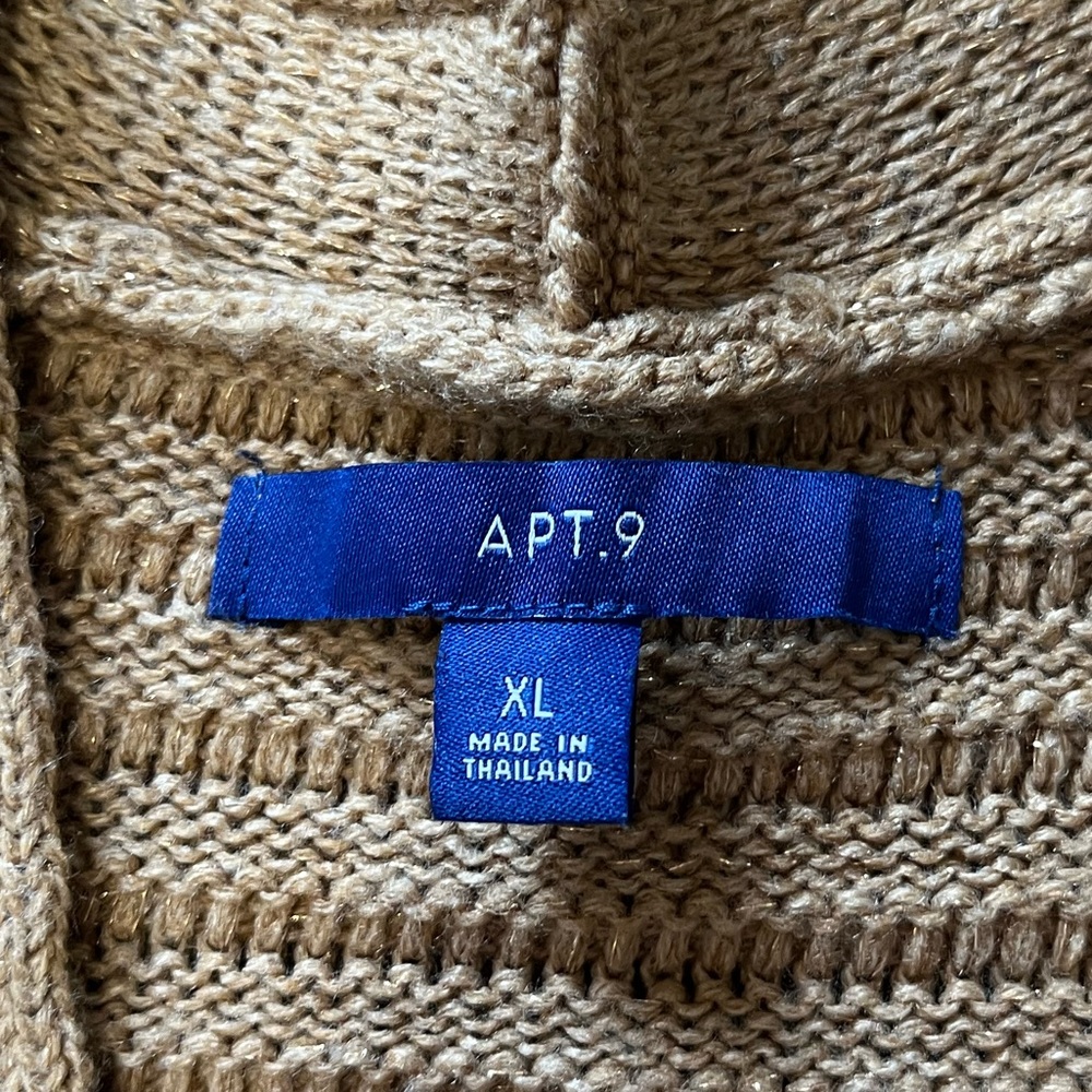 Apt. 9 Long Open-Front Ribbed Cardigan Camel Tan - Picture 5 of 7